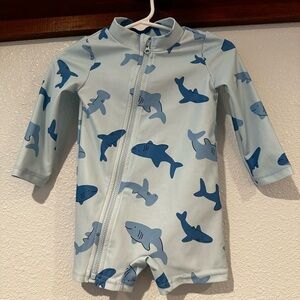 Carter's Blue and White Baby Swimsuit